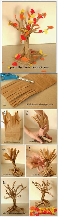 diy tree from paper bag