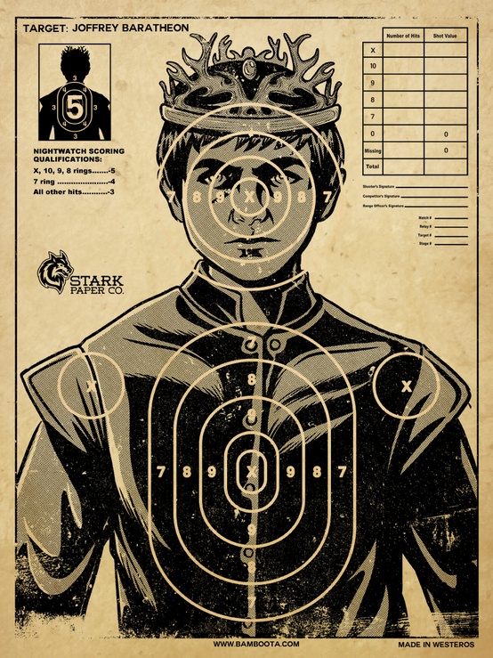 king joffrey as a gun target