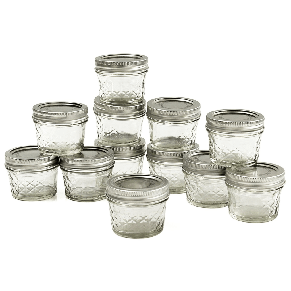 a group of small mason jars