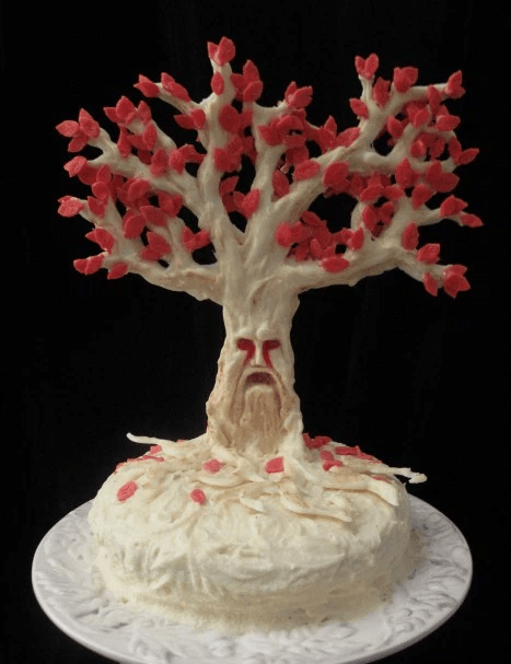 a weirwood tree made of cake