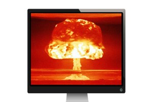 A Bomb explodes on a computer screen