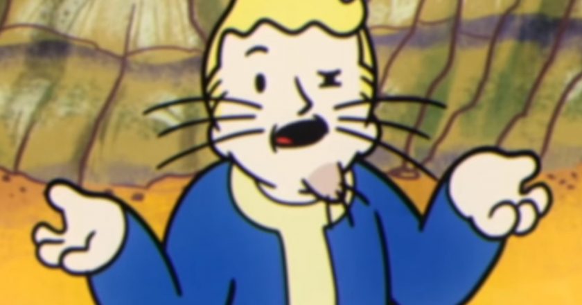 a deformed pip boy is growing weird facial hairs and has pimples