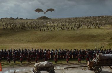 two armies clash and one has a dragon