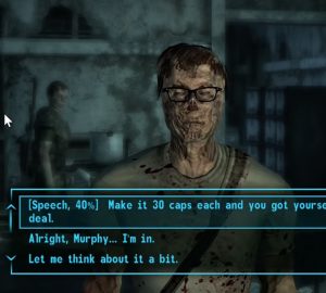 a speech check in fallout 3 with a ghoul