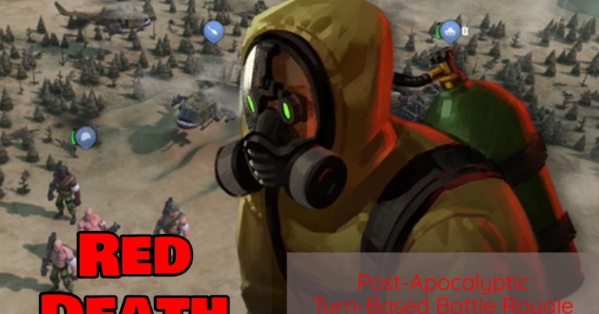 red death post apocalyptic battle royale game with wide shot of game map plus a man in radiation suit