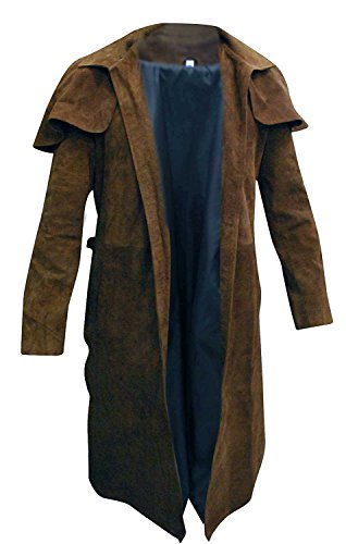 New Vegas A7 Armor Classic Veteran Ranger Brown Suede Leather Trench Coat