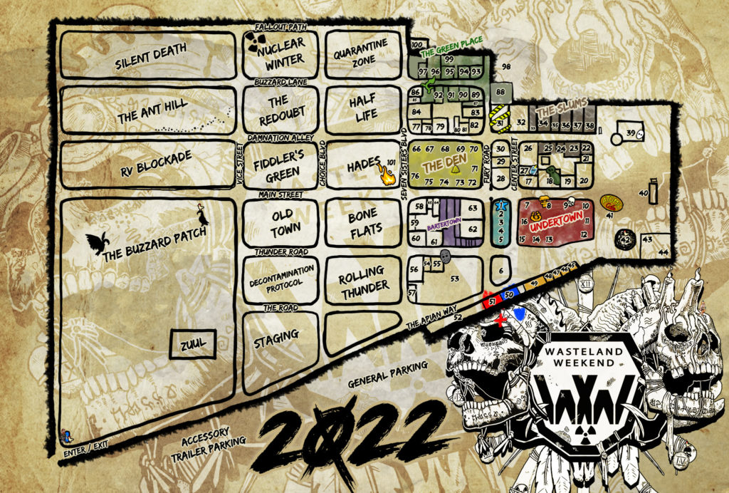 Wasteland Weekend 2022 schedule map