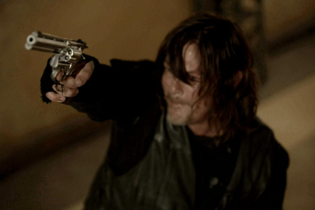 Daryl with Rick's gun