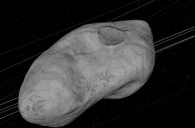 An image of 2023 DW from NASA's asteroid tracker.