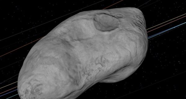 An image of 2023 DW from NASA's asteroid tracker.