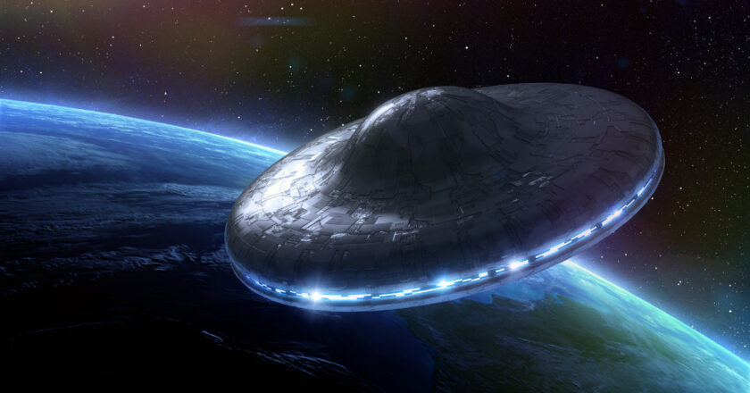 A depiction of what a bell-shaped UFO might look like (Canva)