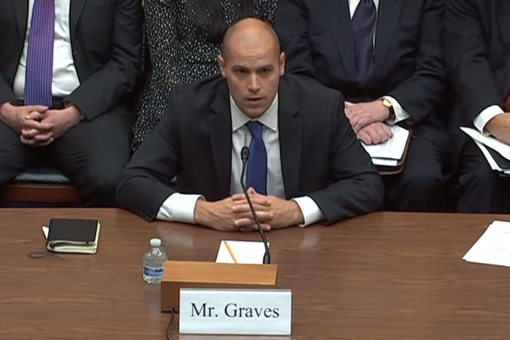 Graves testifies at the House hearing.