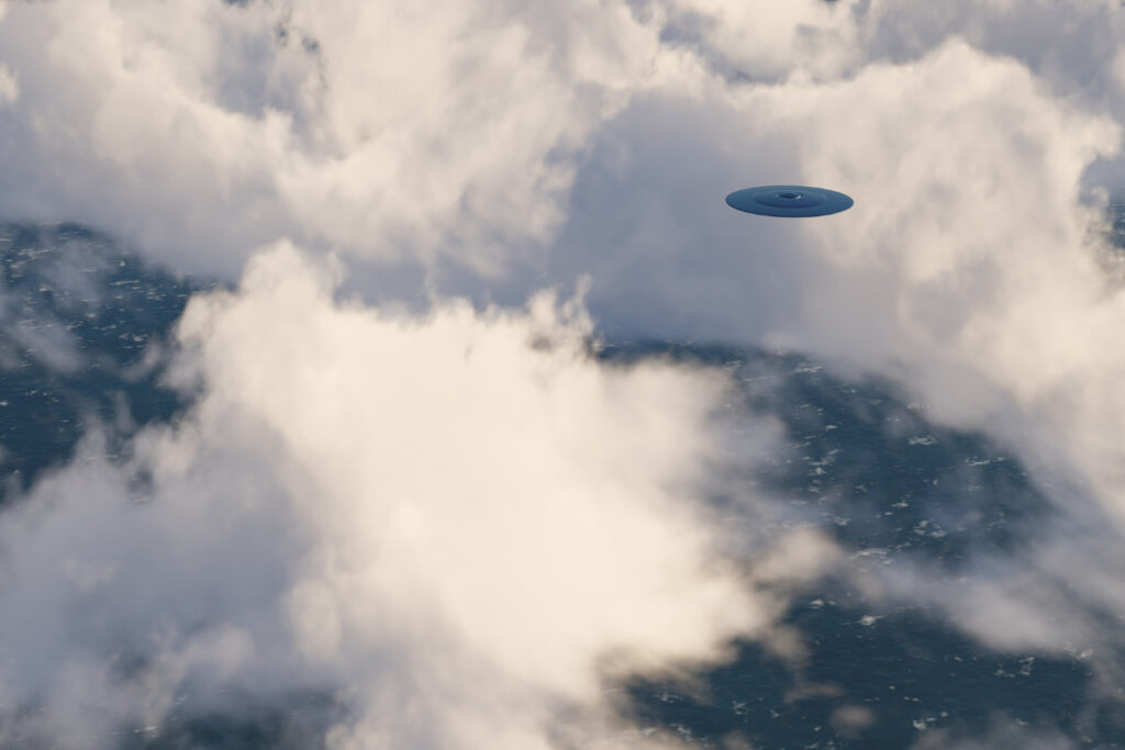An illustration of what a UFO might look like (Canva.)