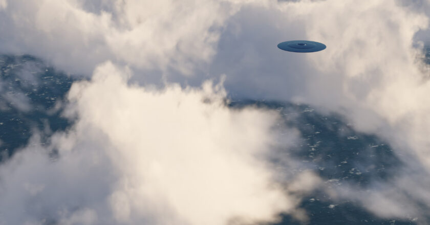 An illustration of what a UFO might look like (Canva.)