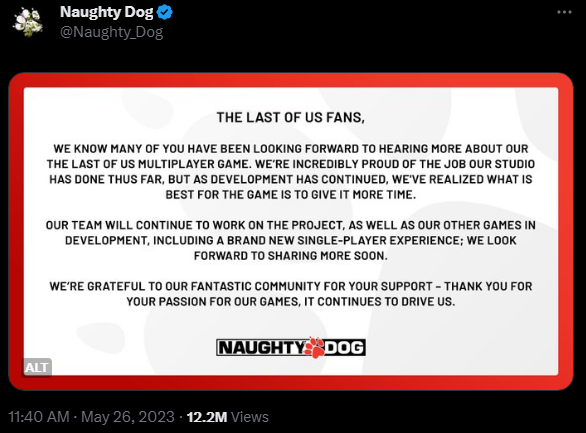 Naughty Dog Announcement