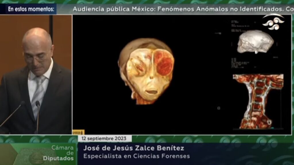 Screenshot from Mexico Congress UAP hearings (YouTube)