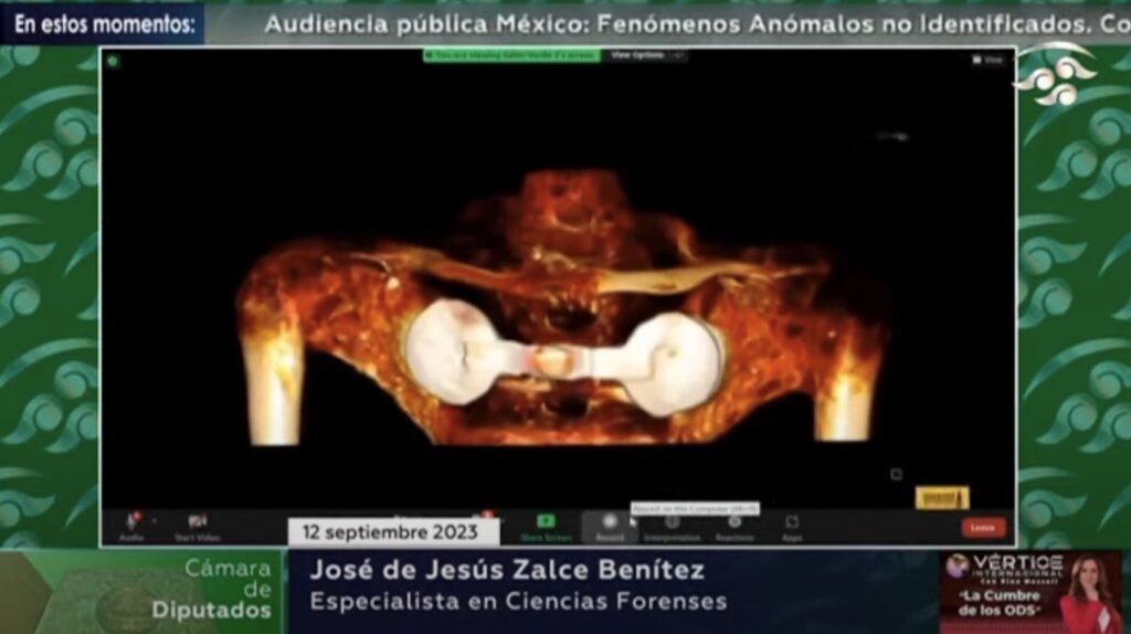 Screenshot from Mexico Congress UAP hearings (YouTube)