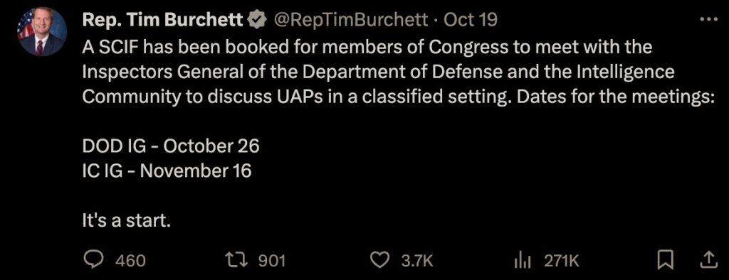 Burchett tweet about the SCIFs