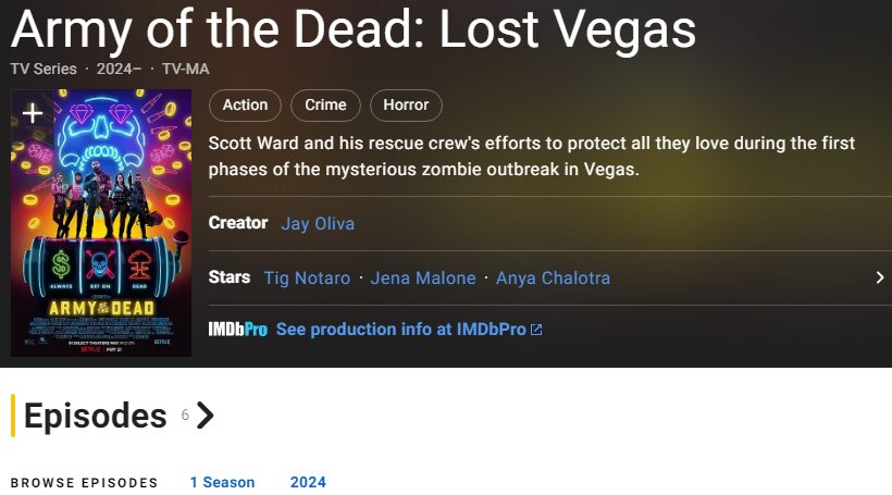 Army of the Dead: Las Vegas Best Post-Apocalyptic Tv Series in 2024