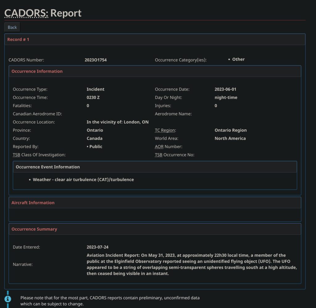 CADORS report