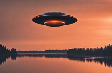 An illustration of what a UFO might look like, created by Canva AI.