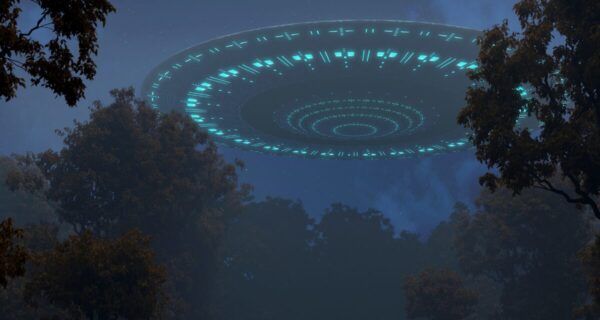 A Canva depiction of what a UFO might look like.